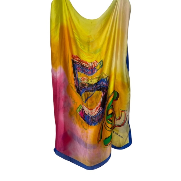 CHANEL No. 5 Silk Graffiti Scarf - Picture 2 of 15
